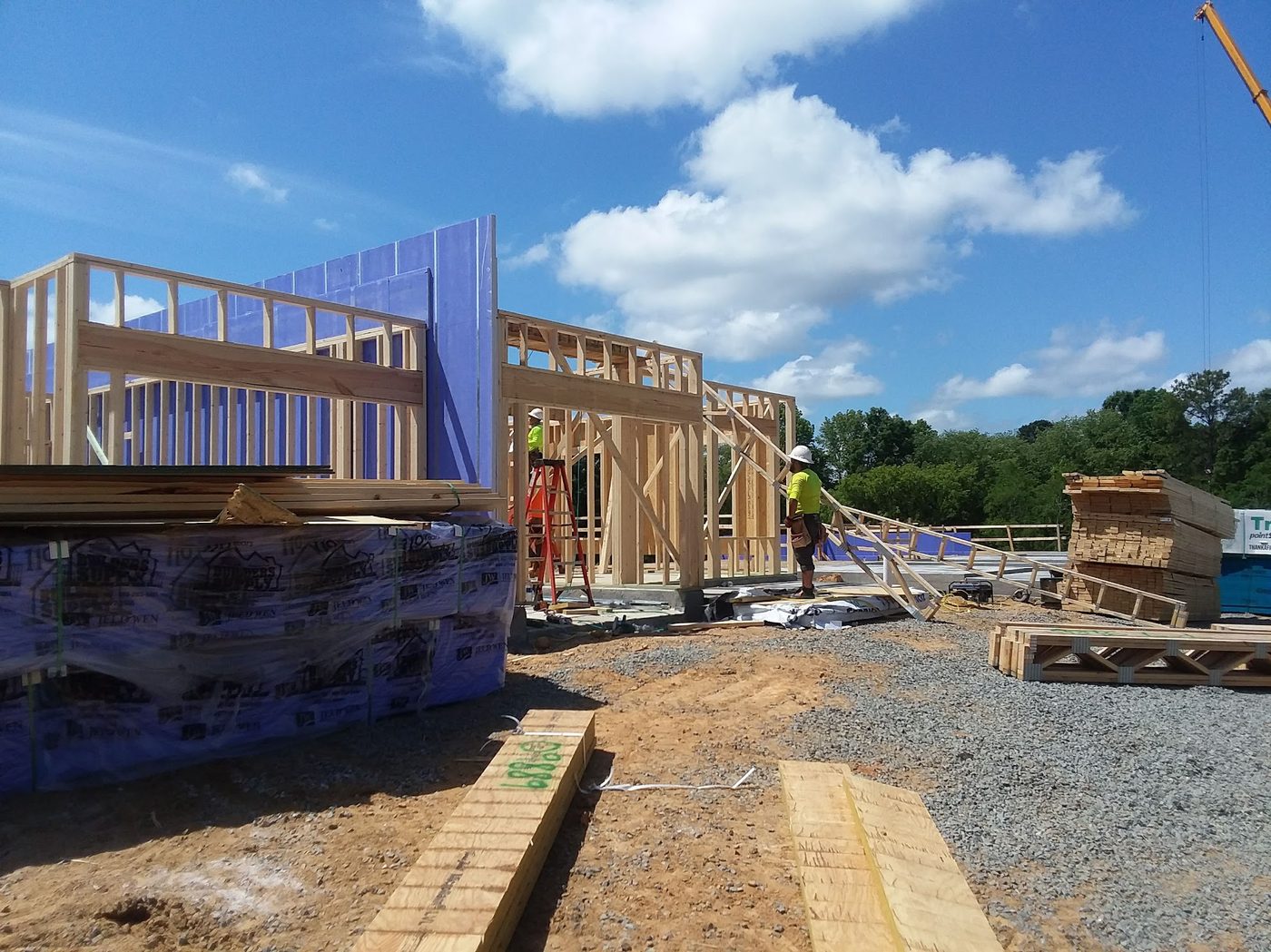 New home framing on a Dutch Orange construction site